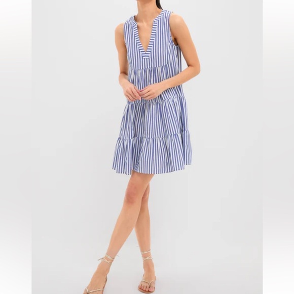 Pomander Place Dresses & Skirts - Pomander Place Tuckernuck Kenzo Mini Dress Size M White Blue Stripes Poplin